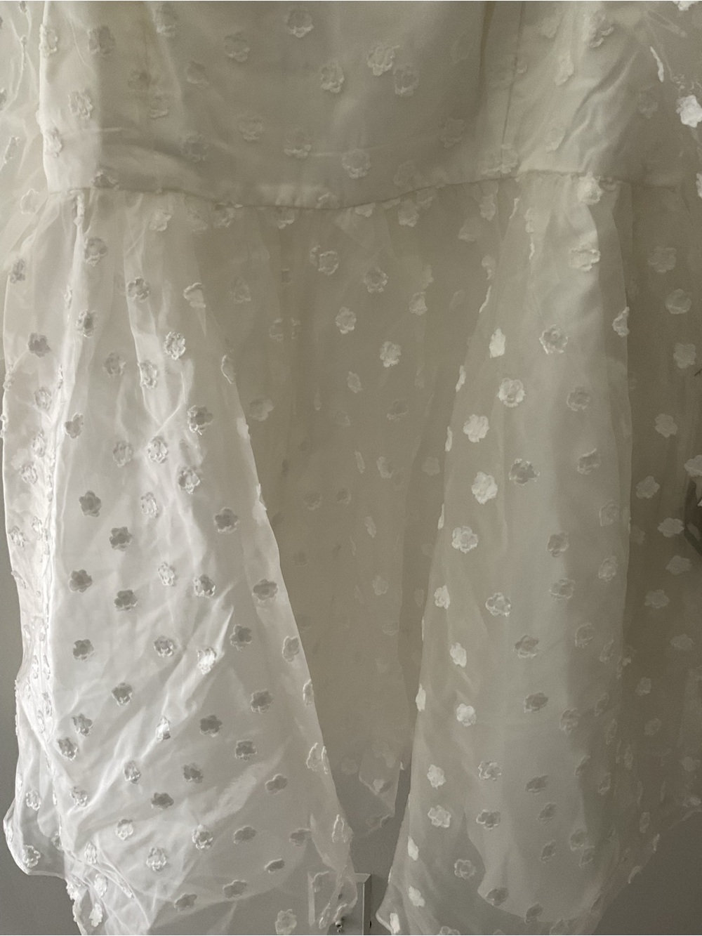 Lulus Effervescent Charm White Organza Floral Babydoll Puff Sleeve Mini Dress - Picture 7 of 14